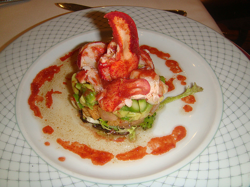Ensalada de mango y bogavante