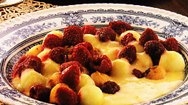 Ensalada de manzanas y frambuesas tibia