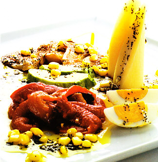Ensalada de morrones y aguacate