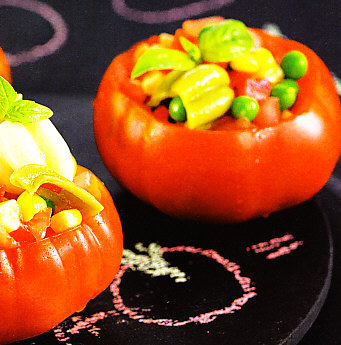 Ensalada de pasta multicolor