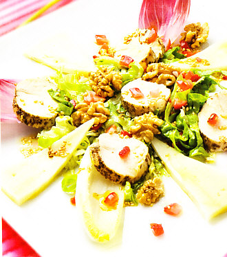Ensalada de pollo y queso