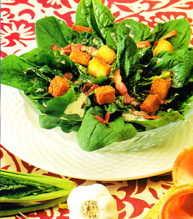 Ensalada tibia de espinacas