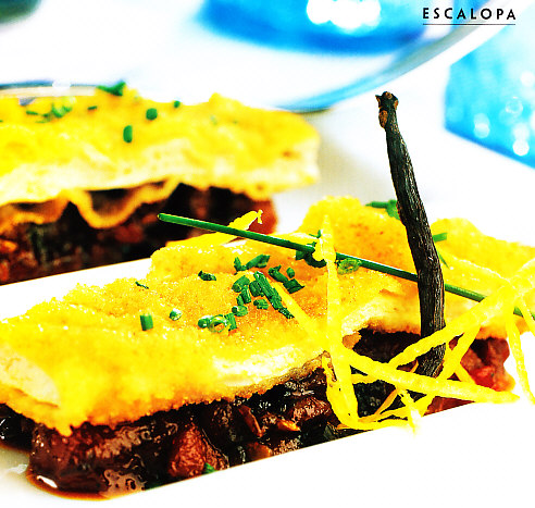 Escalopa de cerdo con mermelada de tomate