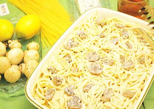 Espaguetis al roquefort
