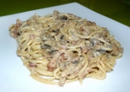Espaguetis con nata