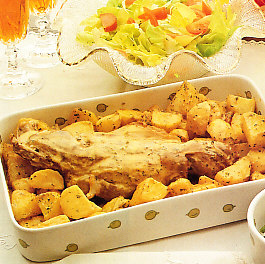 Espalda de cordero asada
