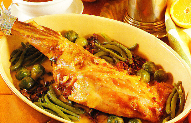 Espalda de cordero con verduras