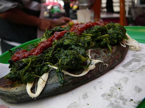 Espinacas con queso Oaxaca