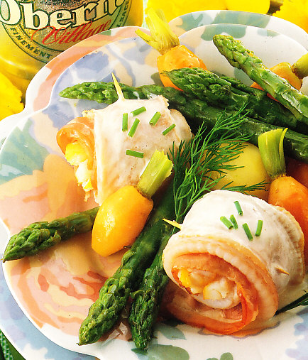 Filetes de lenguado con verdura