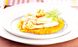 Filetes de perca con gambas