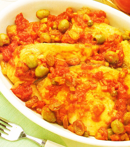 Filetes de pez espada con guarnición