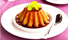 Flan de café y galletas