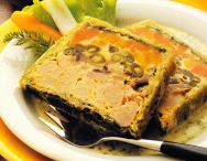 Flan de verduras y gambas
