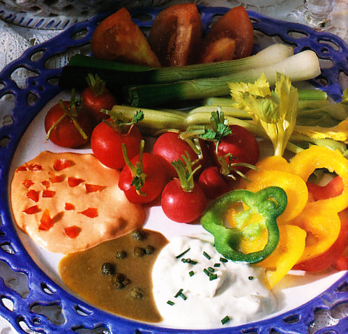 Fondue de verduras y queso