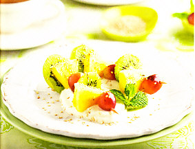 Frutas con requesón