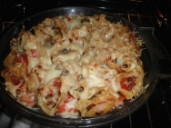 Galets rellenos de verduras y gratinados