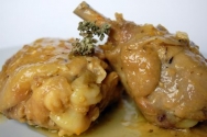 Gallina en pepitoria con arroz blanco