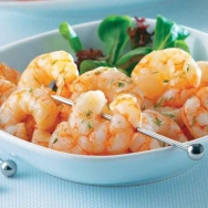 Gambas al tequila con fideos chinos