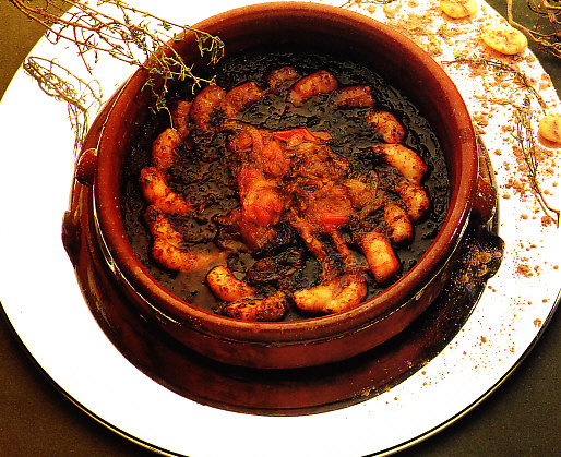 Gambas con chocolate