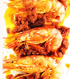 Gambas con sobrasada