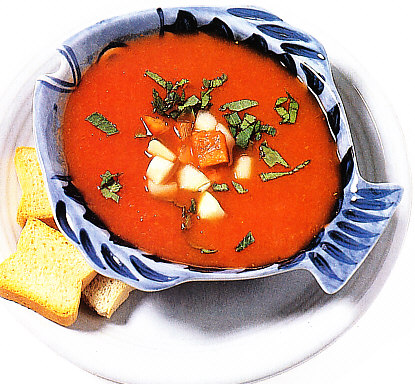 Gazpacho con atún y salmón