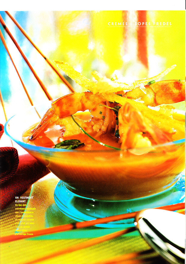 Gazpacho de cigalas y almejas