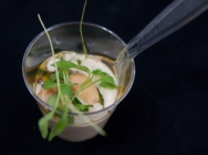 Gazpacho de huevos y espárragos