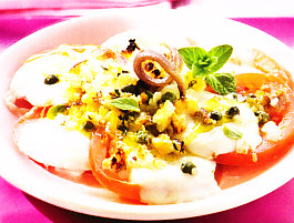 Gratén de tomates con mozzarella