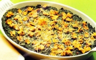 Gratinado de espinacas y almejas