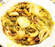 Guisantes con sepia