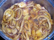 Guiso de calamares y rape