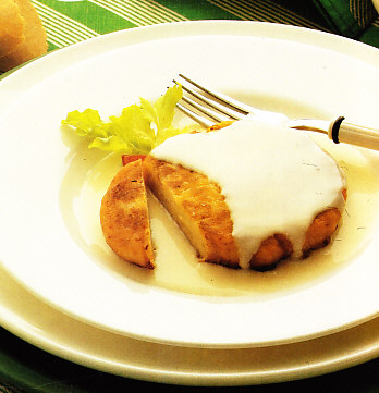 Hamburguesas de patatas y jamón al queso