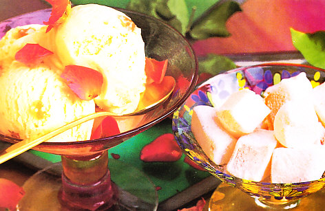 Helado al aroma de rosas