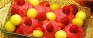 Helado con frutas