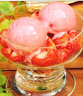 Helado de fresas