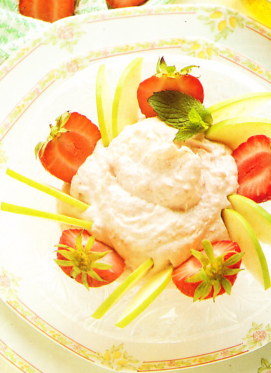 Helado de yogur con fresas