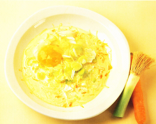 Huevos cocotte con legumbres