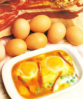 Huevos al plato con mantequilla negra