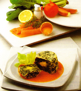 Huevos con espinacas y salmón