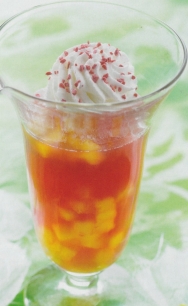 Infusión de marialuisa, menta, melocotón y helado