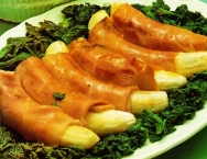 Jamón con plátano y espinacas