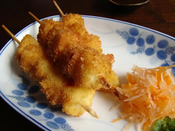 Kushiage (Empanado de carne y pescado)