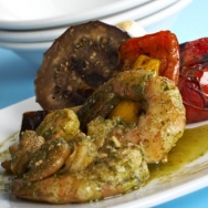 Langostinos al pesto