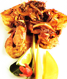 Langostinos salteados a la vietnamita