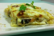 Lasagna de seta shiitake y manzana