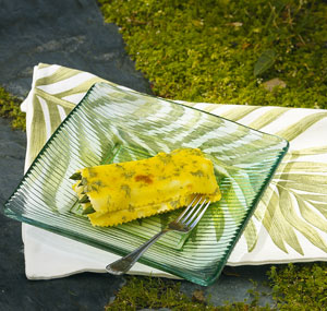 Lasaña de salmón y espárragos verdes