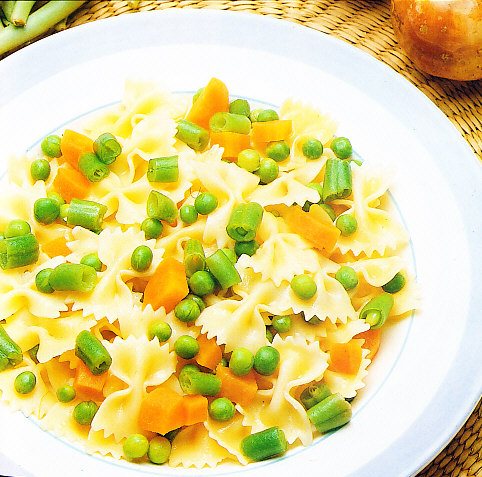 Lazos con verduras de primavera