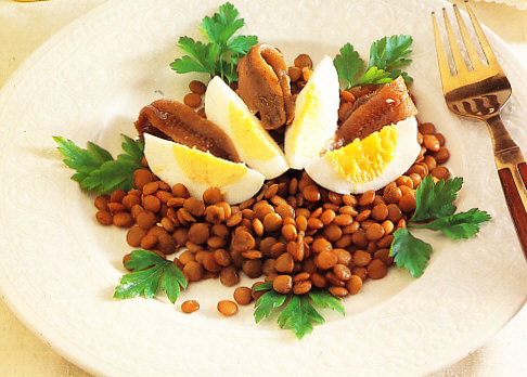 Lentejas con anchoas