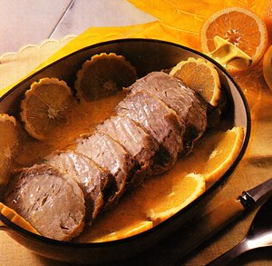 Lomo con naranja