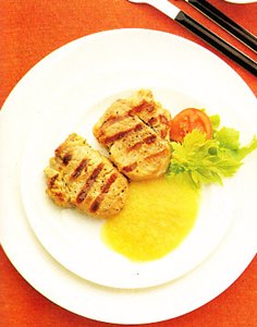 Lomo con puré de manzanas
